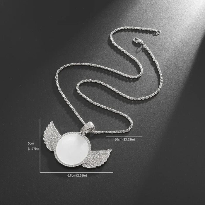 Angel Wings Mirror Ice Crystal Necklace - Image 3