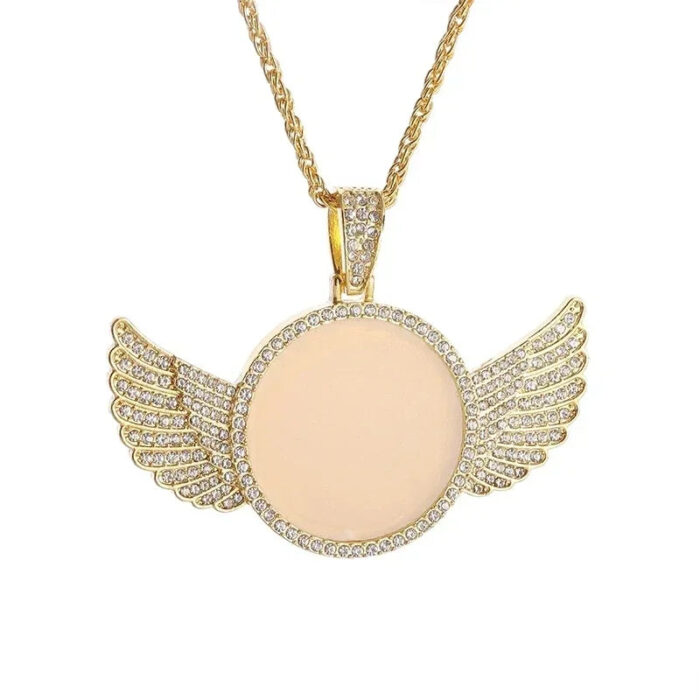 Angel Wings Mirror Ice Crystal Necklace - Image 5