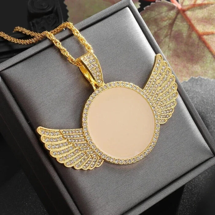 Angel Wings Mirror Ice Crystal Necklace - Image 4