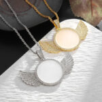 Angel Wings Mirror Ice Crystal Necklace - Image 2