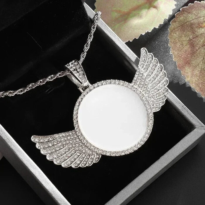 Angel Wings Mirror Ice Crystal Necklace - Image 6