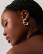 Chubby Large Hoop Earrings | Silver Plated - Image 6