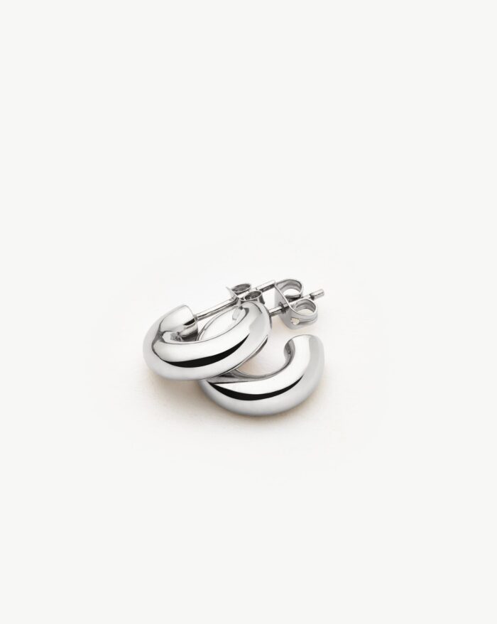 Chubby Mini Hoop Earrings | Sterling Silver - Image 5