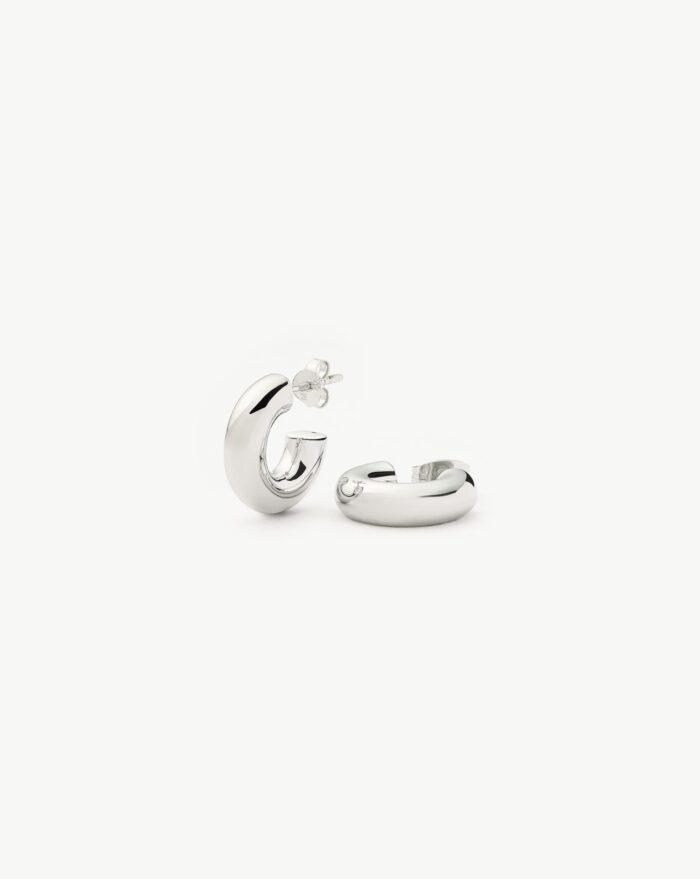 Chubby Mini Hoop Earrings | Sterling Silver - Image 1