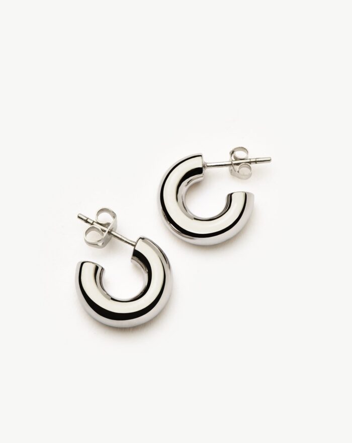 Chubby Mini Hoop Earrings | Sterling Silver - Image 4