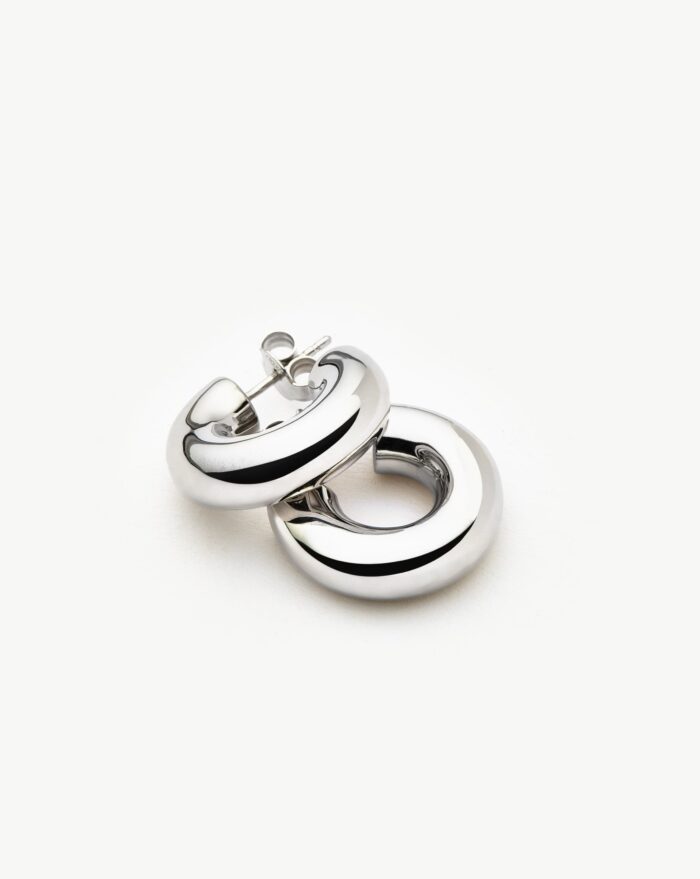 Chubby Small Hoop Earrings | Sterling Silver - Image 5