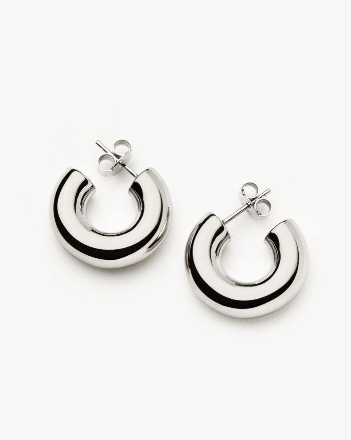 Chubby Small Hoop Earrings | Sterling Silver - Image 4