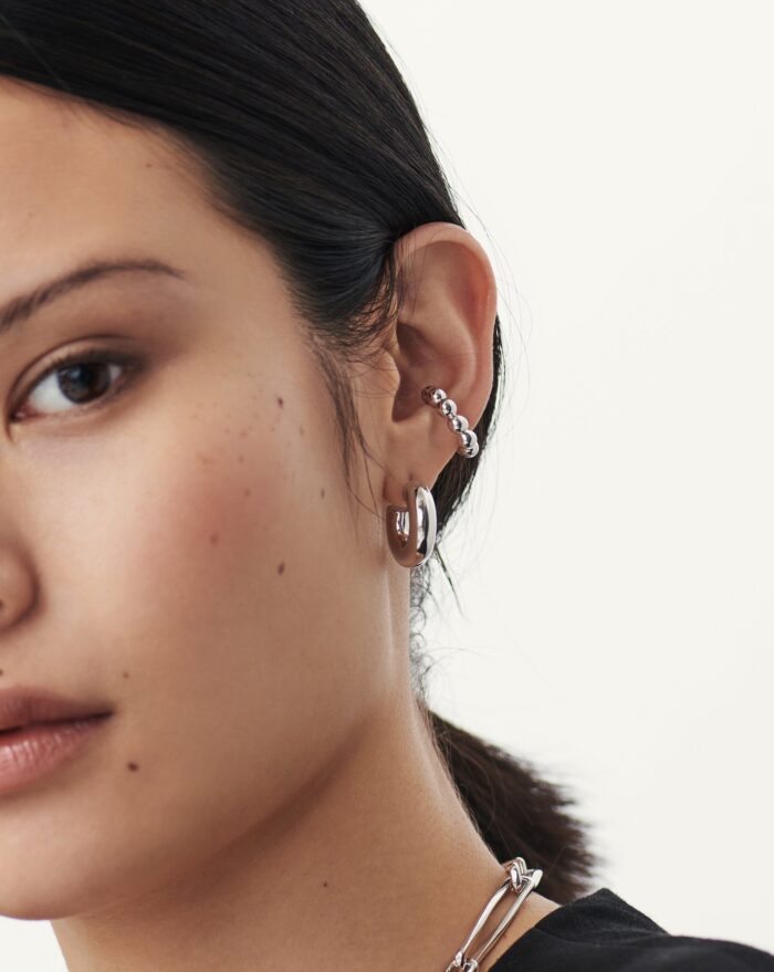 Chubby Small Hoop Earrings | Sterling Silver - Image 6