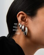Chubby Small Hoop Earrings | Sterling Silver - Image 3