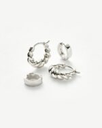 Chubby & Tidal Mini Hoop Earring Set - Image 4