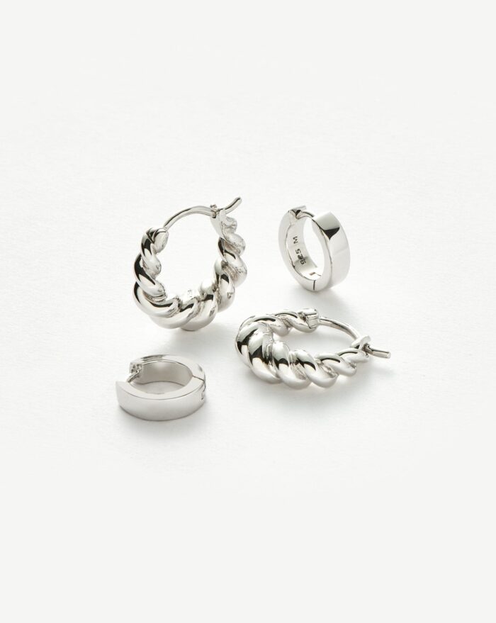 Chubby & Tidal Mini Hoop Earring Set - Image 4