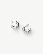 Chubby Triple Small Hoop Earrings | Silver Plated - Image 4