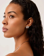 Chubby Triple Small Hoop Earrings | Silver Plated - Image 2