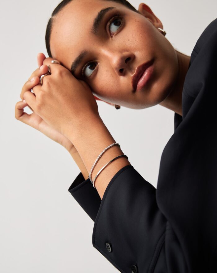 Classic Tennis & Snake Chain Bracelet Set | Sterling Silver - Image 3