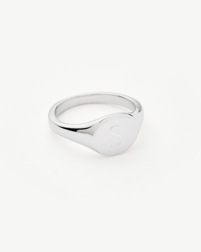 Engravable Round Signet Ring | Sterling Silver - Image 4