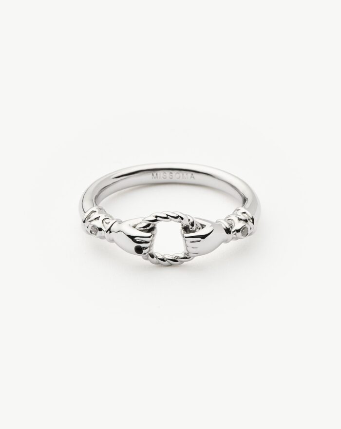 Harris Reed In Good Hands Stacking Ring | Sterling Silver/Cubic Zirconia & Black Onyx - Image 5