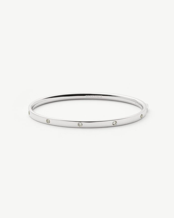 Interstellar Hinged Bangle | Sterling Silver/Cubic Zirconia - Image 1