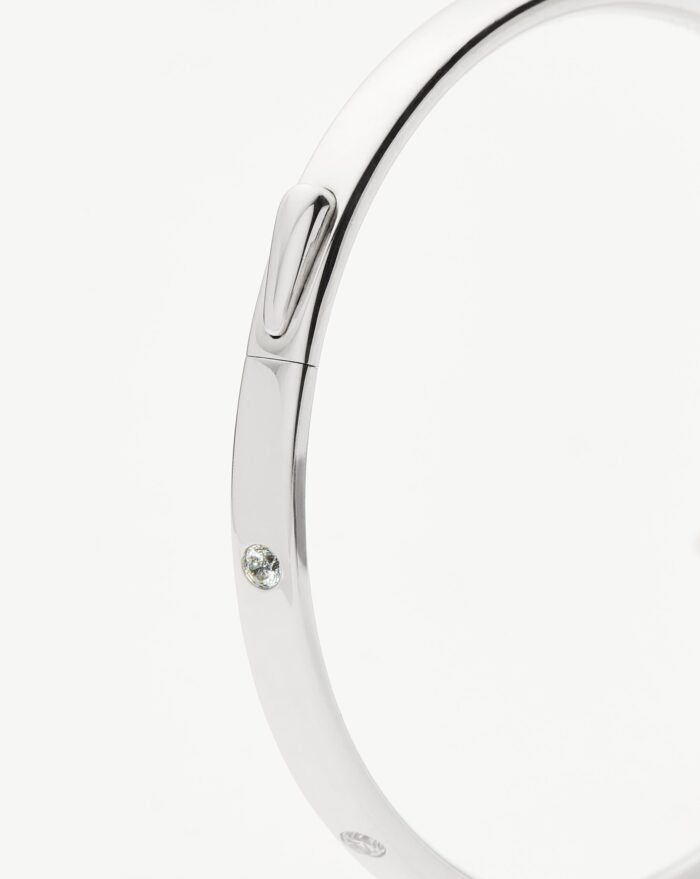 Interstellar Hinged Bangle | Sterling Silver/Cubic Zirconia - Image 5