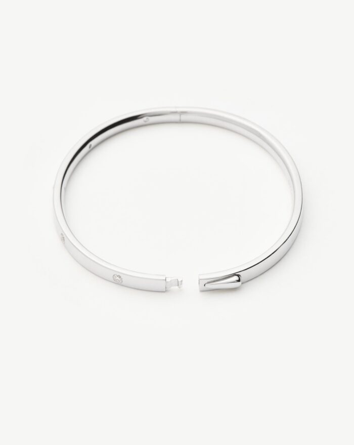 Interstellar Hinged Bangle | Sterling Silver/Cubic Zirconia - Image 4