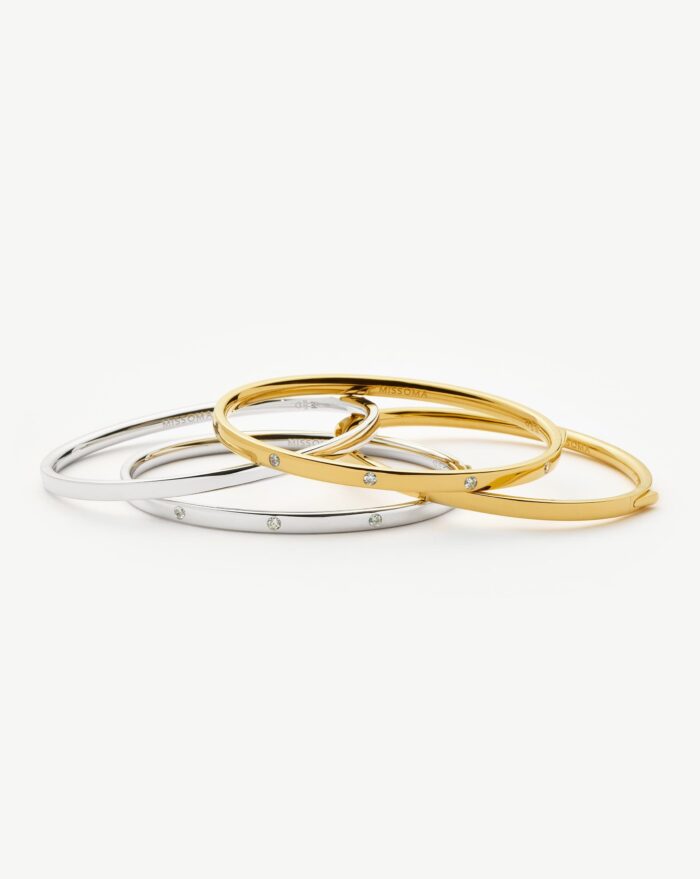 Interstellar Hinged Bangle | Sterling Silver/Cubic Zirconia - Image 6