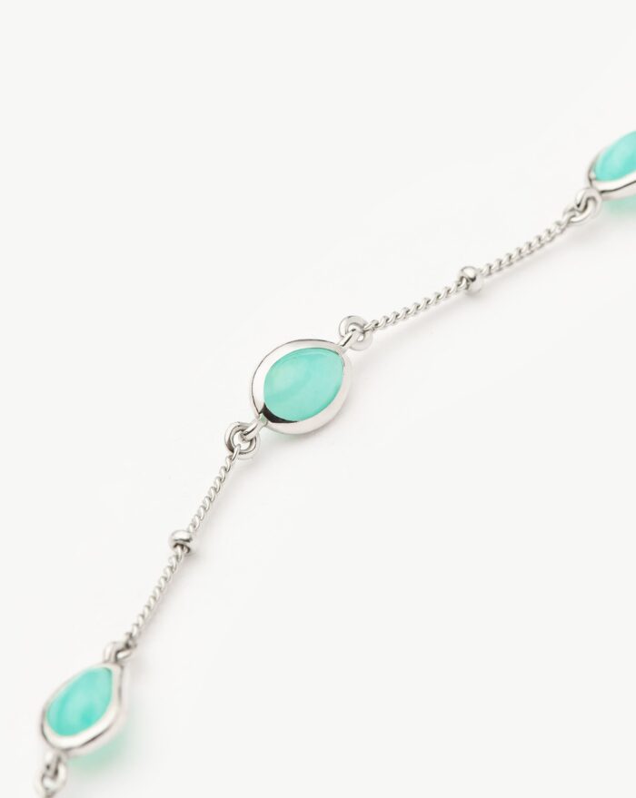 Magma Gemstone Charm Bracelet | Sterling Silver/Amazonite - Image 4