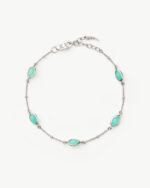 Magma Gemstone Charm Bracelet | Sterling Silver/Amazonite