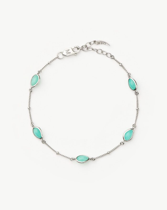 Magma Gemstone Charm Bracelet | Sterling Silver/Amazonite - Image 1