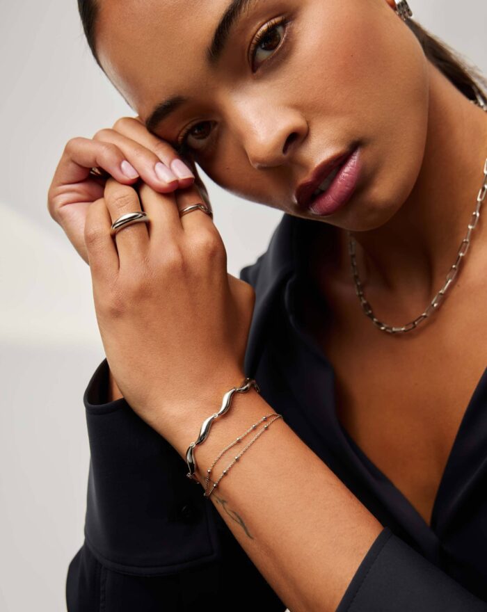 Savi Signature Link Chain Bracelet | Silver Plated - Image 6