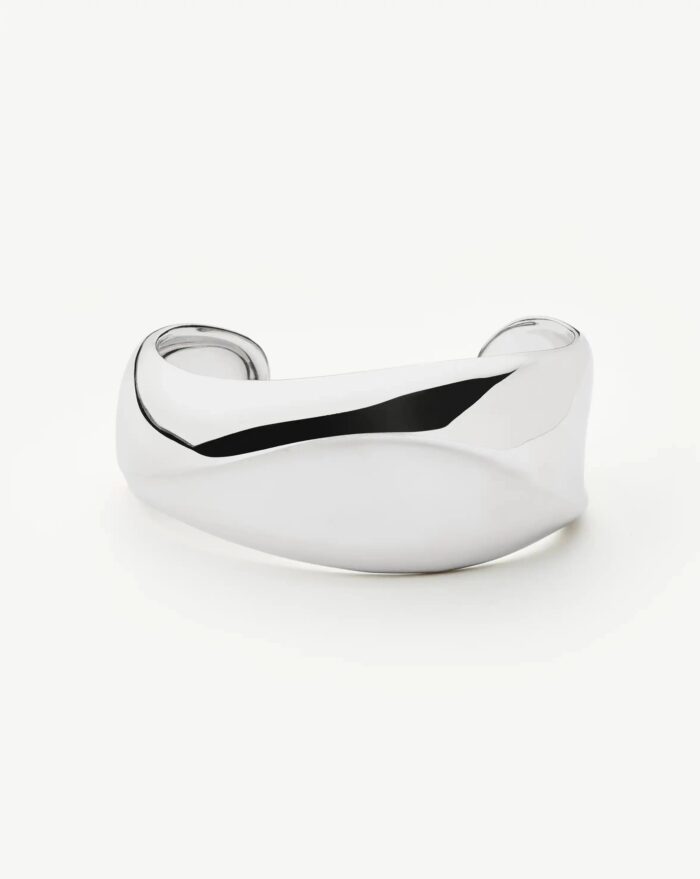 Sculptural Molten Cuff Bracelet | Silver Plated - Image 1