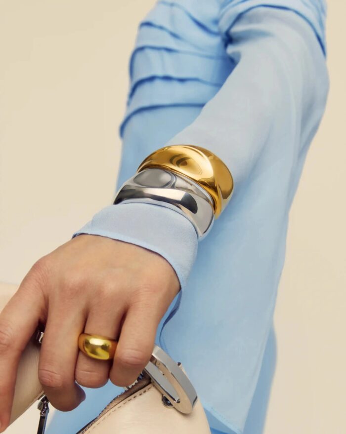 Sculptural Molten Cuff Bracelet | Silver Plated - Image 2