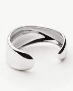 Sculptural Molten Cuff Bracelet | Silver Plated - Image 4
