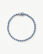 Tennis Round Bracelet | Sterling Silver/Sapphire Blue Nano-crystal