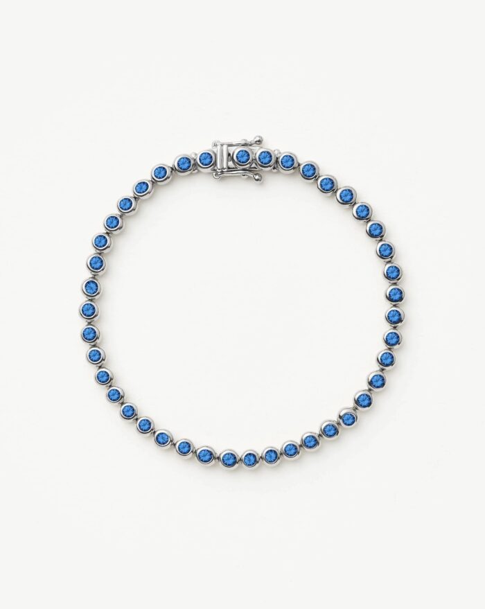 Tennis Round Bracelet | Sterling Silver/Sapphire Blue Nano-crystal - Image 1
