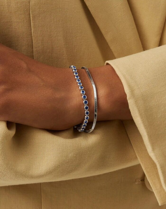 Tennis Round Bracelet | Sterling Silver/Sapphire Blue Nano-crystal - Image 7